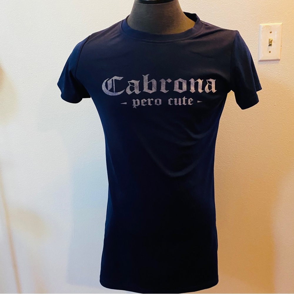 Cabrona Pero Cute Navy Long Wonens Top